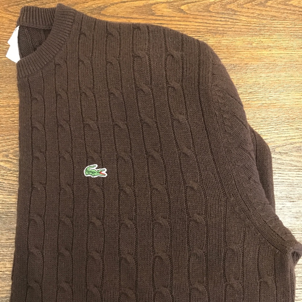 Lacoste cable knit pullover L